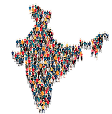 Map of India made of people